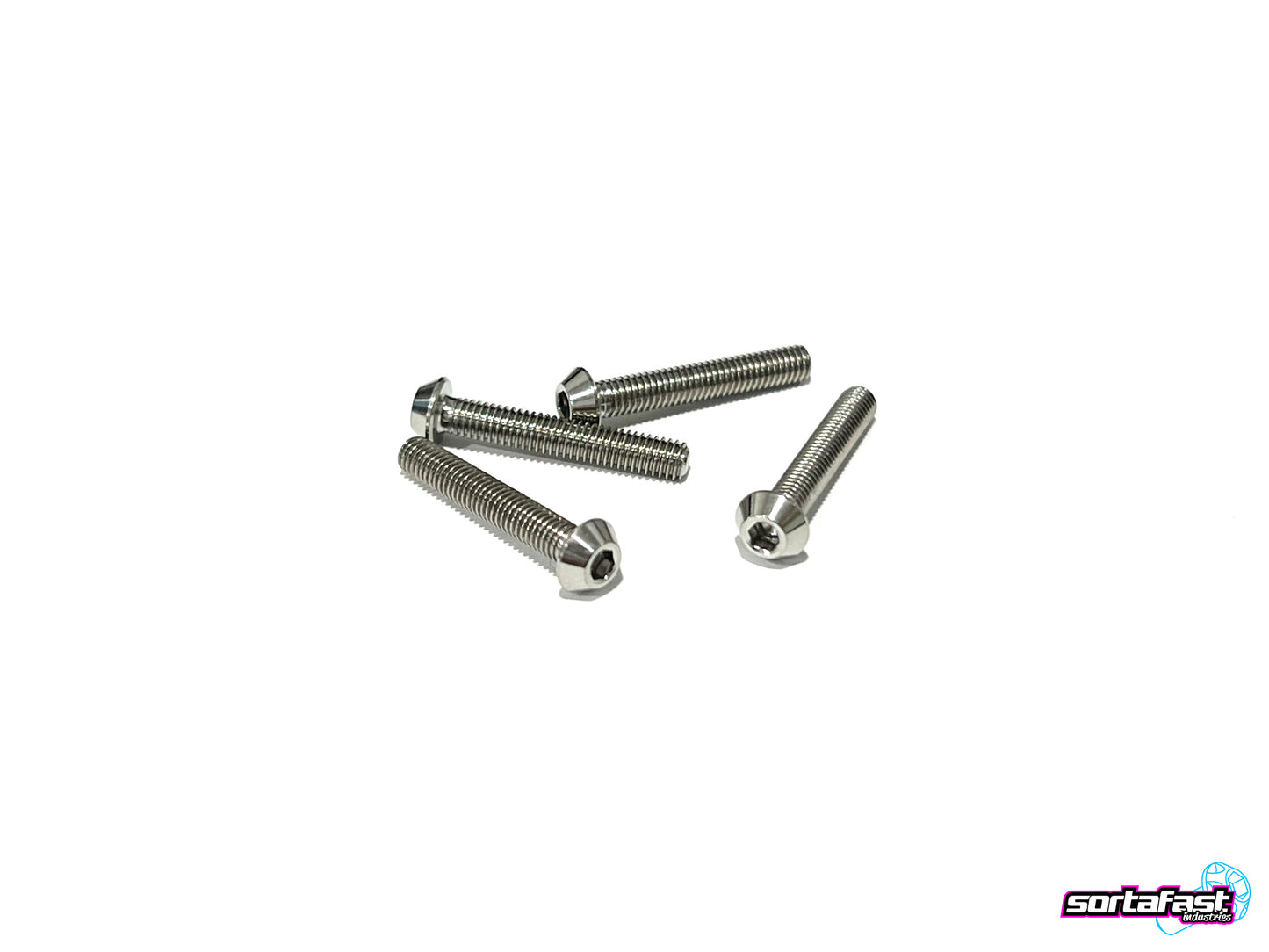 Sortafast Left Hand Thread Titanium Screws - Button Head - 4pk (M3)