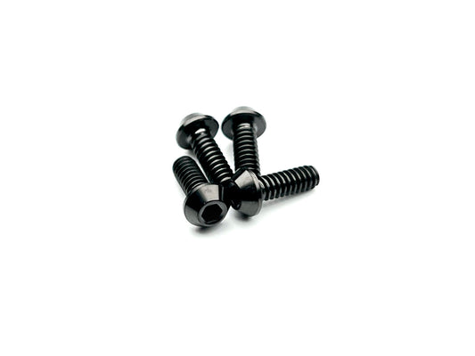 Sortafast Standard Thread Titanium Screws - Button Head - Black - 4pk (4-40)