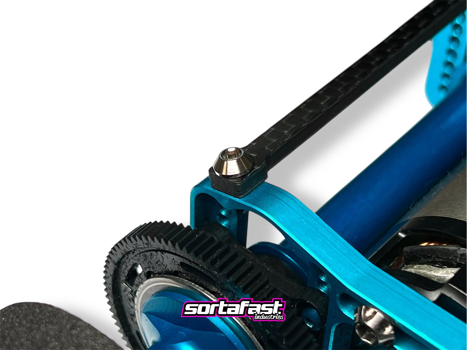 Sortafast 4-40 titanium button head screw installed on RC car chassis