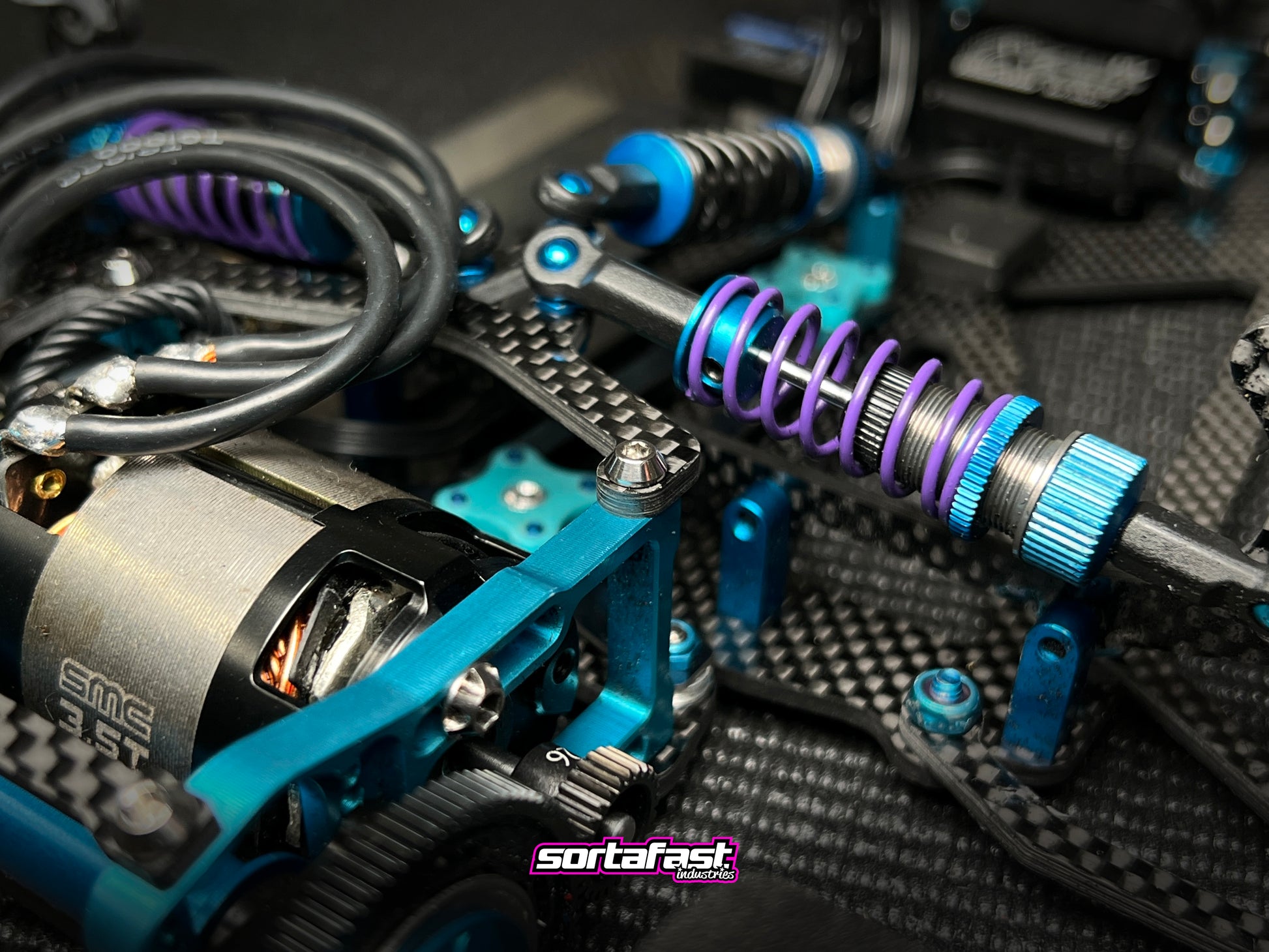 Sortafast 4-40 titanium button head screw installed on RC car chassis