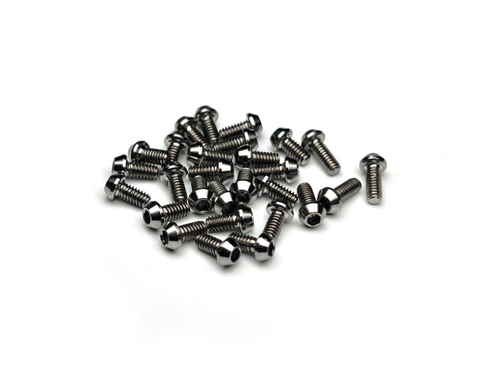 32-piece Sortafast titanium button head screw kit for RC28 Team Kit on white background