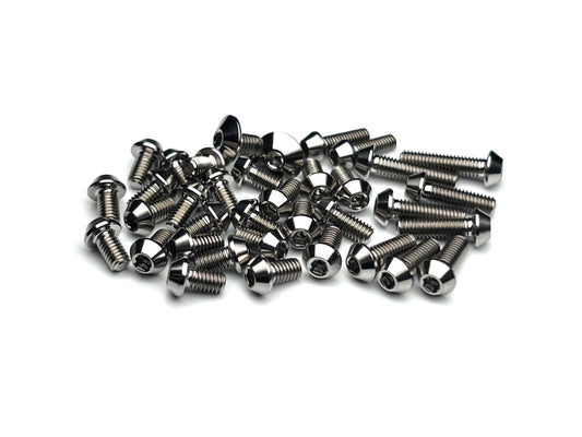 Sortafast Titanium Topside Screw Kit – 36-piece M3 and M2.5 titanium screws for Awesomatix A12X. Shown on a white background.