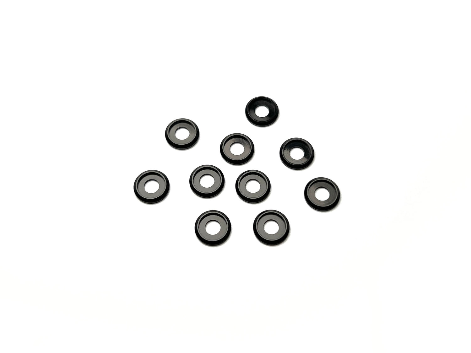 Black aluminum button washers