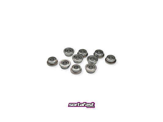 Sortafast hybrid ceramic bearings 3/32 x 3/16 x 3/32 flanged – shown on white background with Sortafast logo 