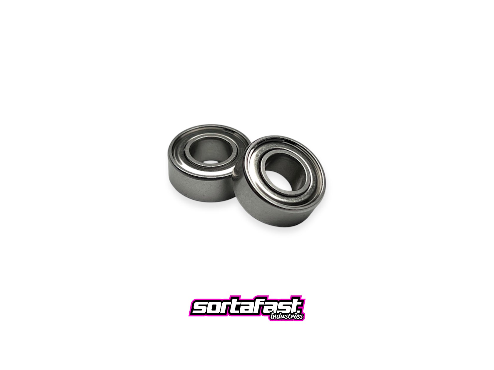 Two Sortafast 6x13x5mm hybrid ceramic bearings – non-flanged, shown on white background with sortafast logo for branding