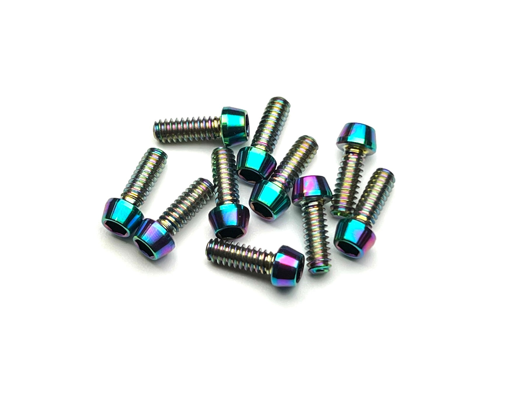 Sortafast titanium cap head screws, 4-40 thread, oil slick finsh, 10pc