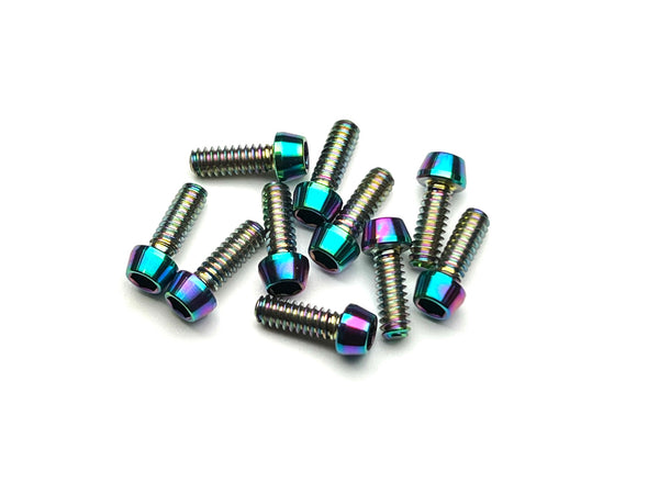 Sortafast titanium cap head screws, 4-40 thread, oil slick finsh, 10pc