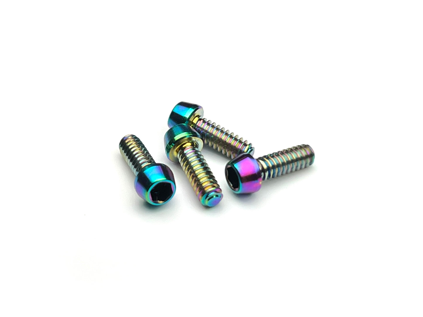 Sortafast titanium cap head screws, 4-40 thread, oil slick finish, 4pk