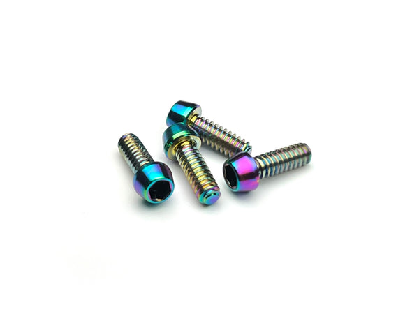 Sortafast titanium cap head screws, 4-40 thread, oil slick finish, 4pk