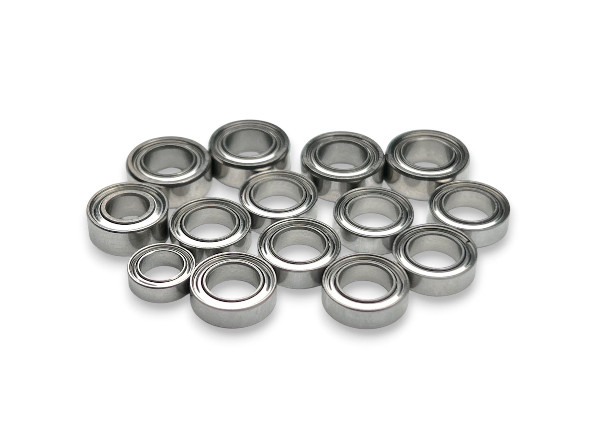 Sortafast 14-piece hybrid ceramic bearing set for RC Maker SP2 touring car drivetrain with Si3N4 ceramic balls.