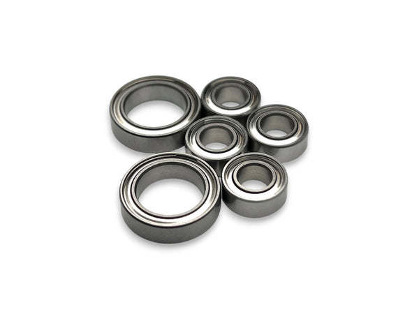 Sortafast 6-piece hybrid ceramic transmission bearing set for TLR 22X and Losi 22S off-road RC platforms.