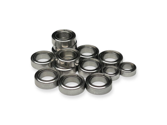 Sortafast Hybrid Ceramic Bearing Set for XRAY X4 ’26 – 14pc Si₃N₄ ceramic and metal-shielded bearings pre-oiled for smooth, high-speed RC performance.