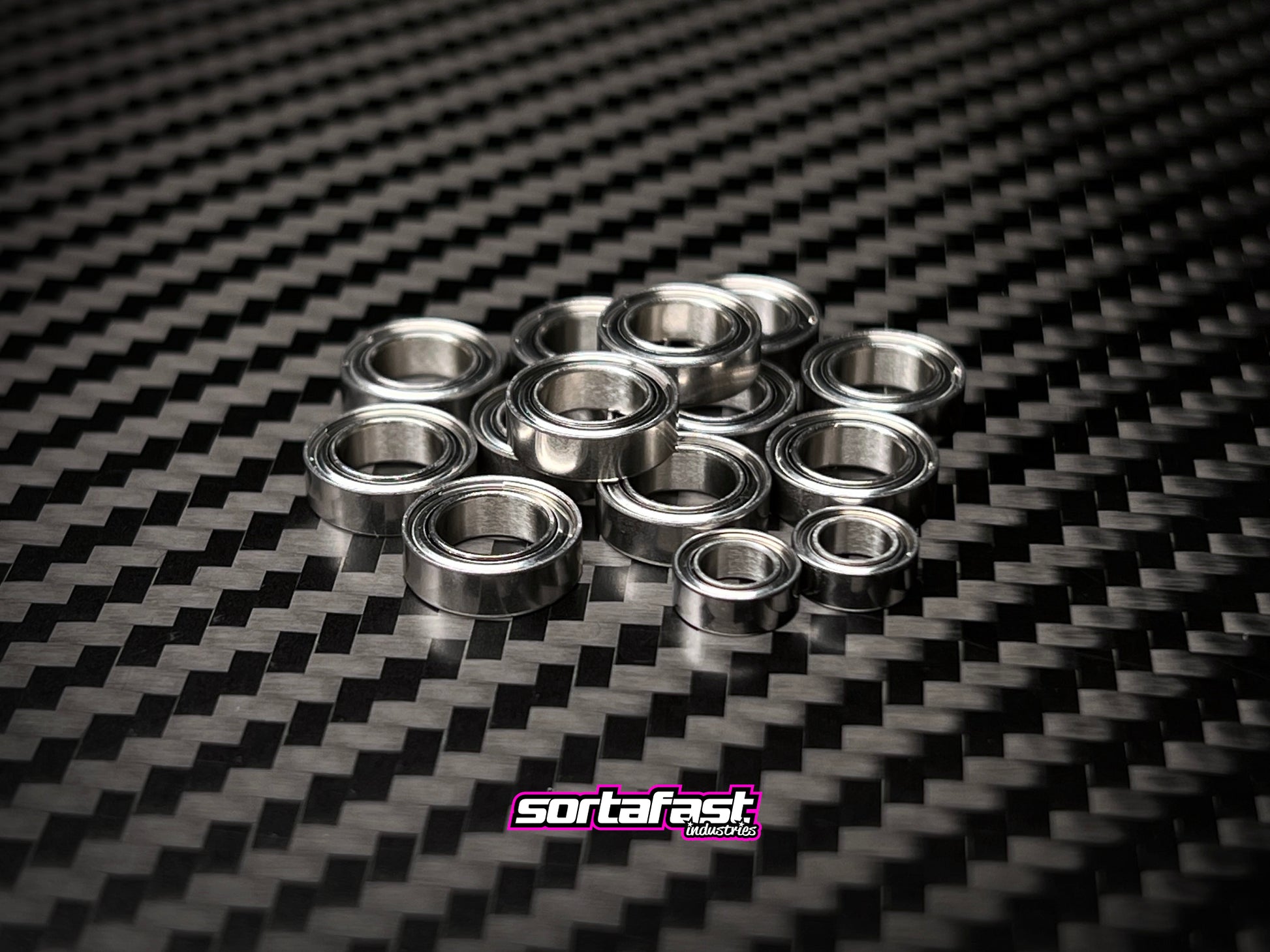 Sortafast Hybrid Ceramic Bearing Set for XRAY X4 ’26 – 14pc Si₃N₄ ceramic and metal-shielded bearings pre-oiled for smooth, high-speed RC performance.