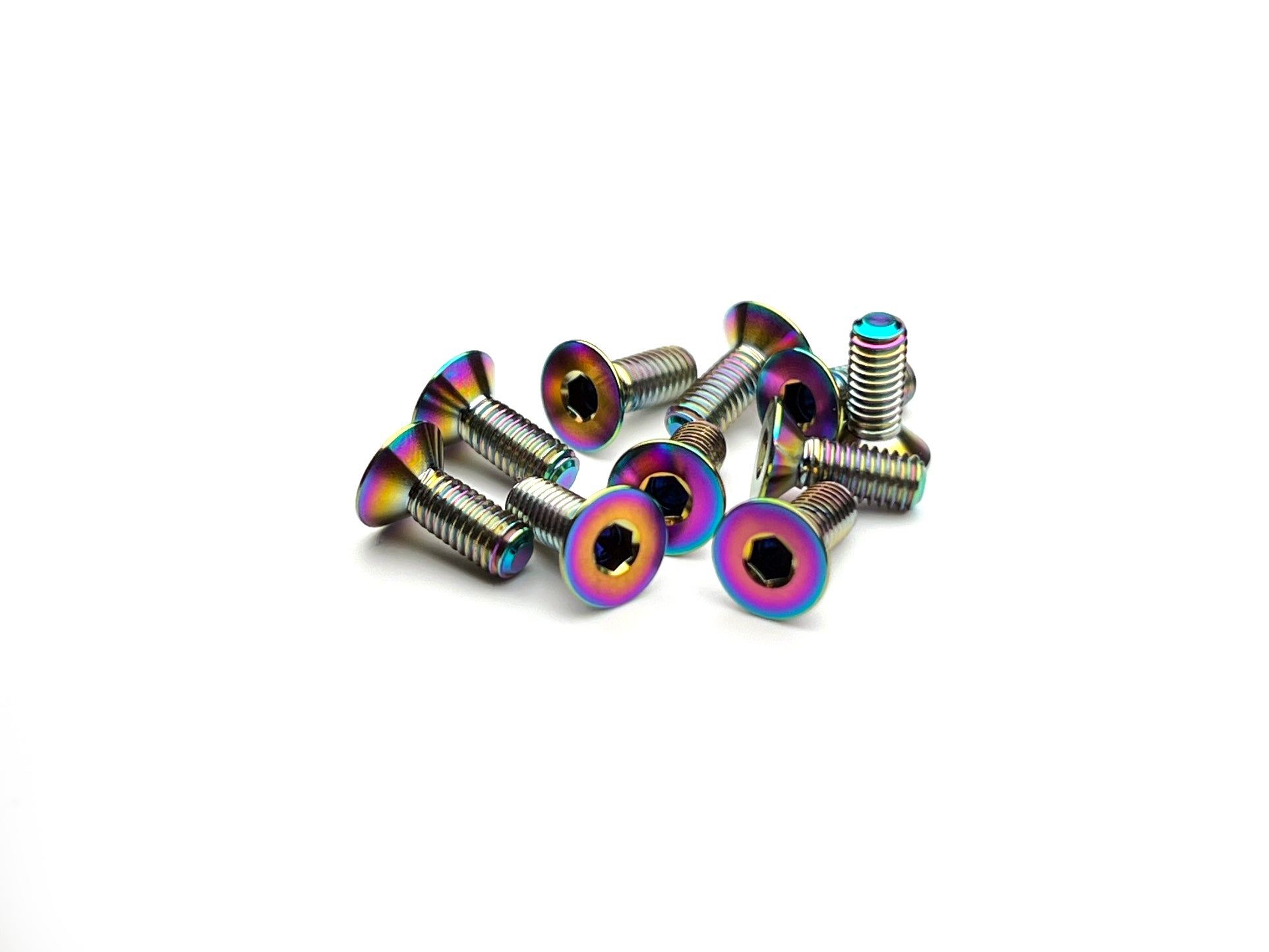 Sortafast M3 oil slick titanium countersunk screws – 10 pack Grade 5 (6Al-4V) titanium with 2 mm hex drive and flush fit design.