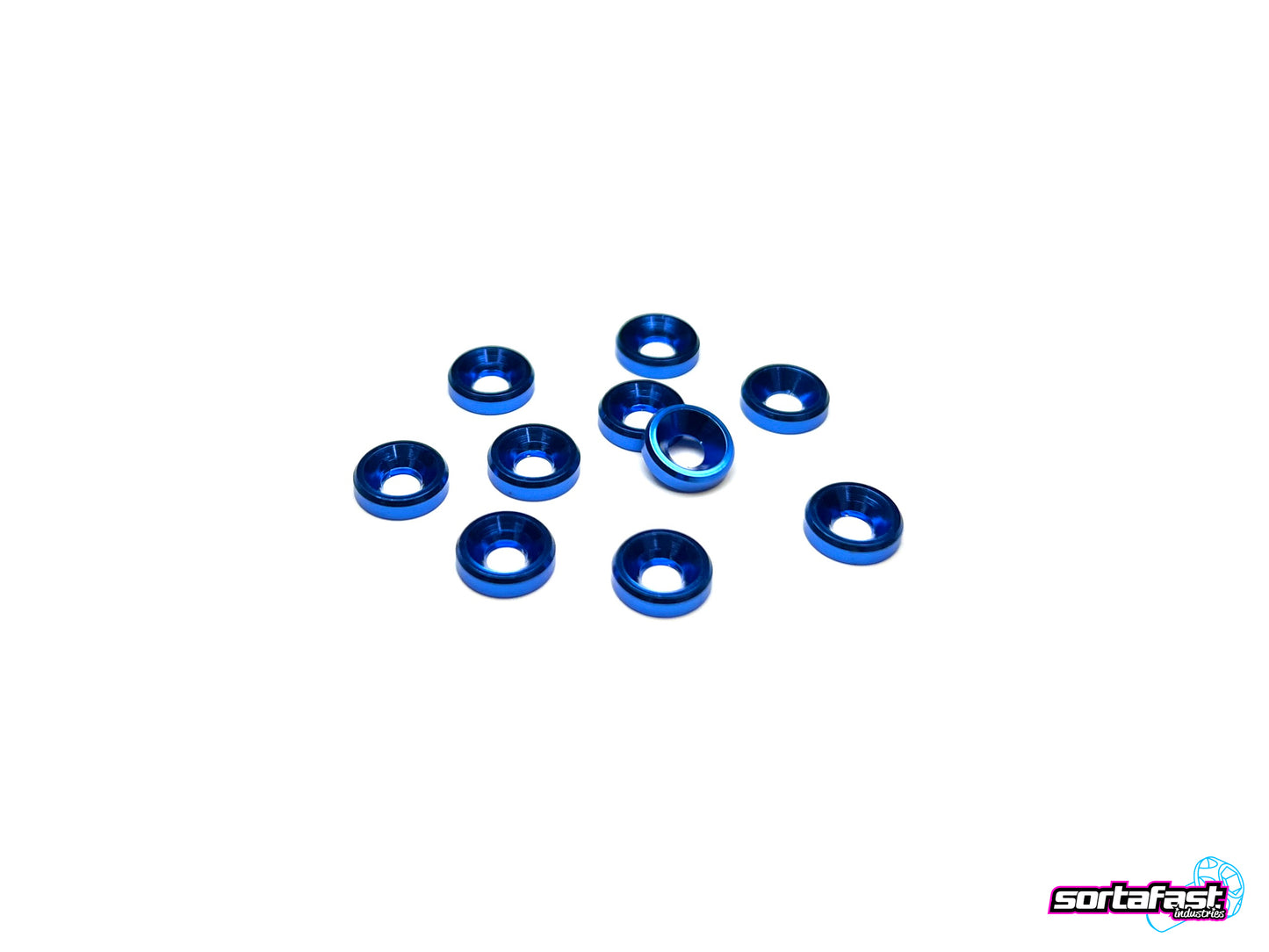 Sortafast Aluminum Countersink Washers - M3 - Blue