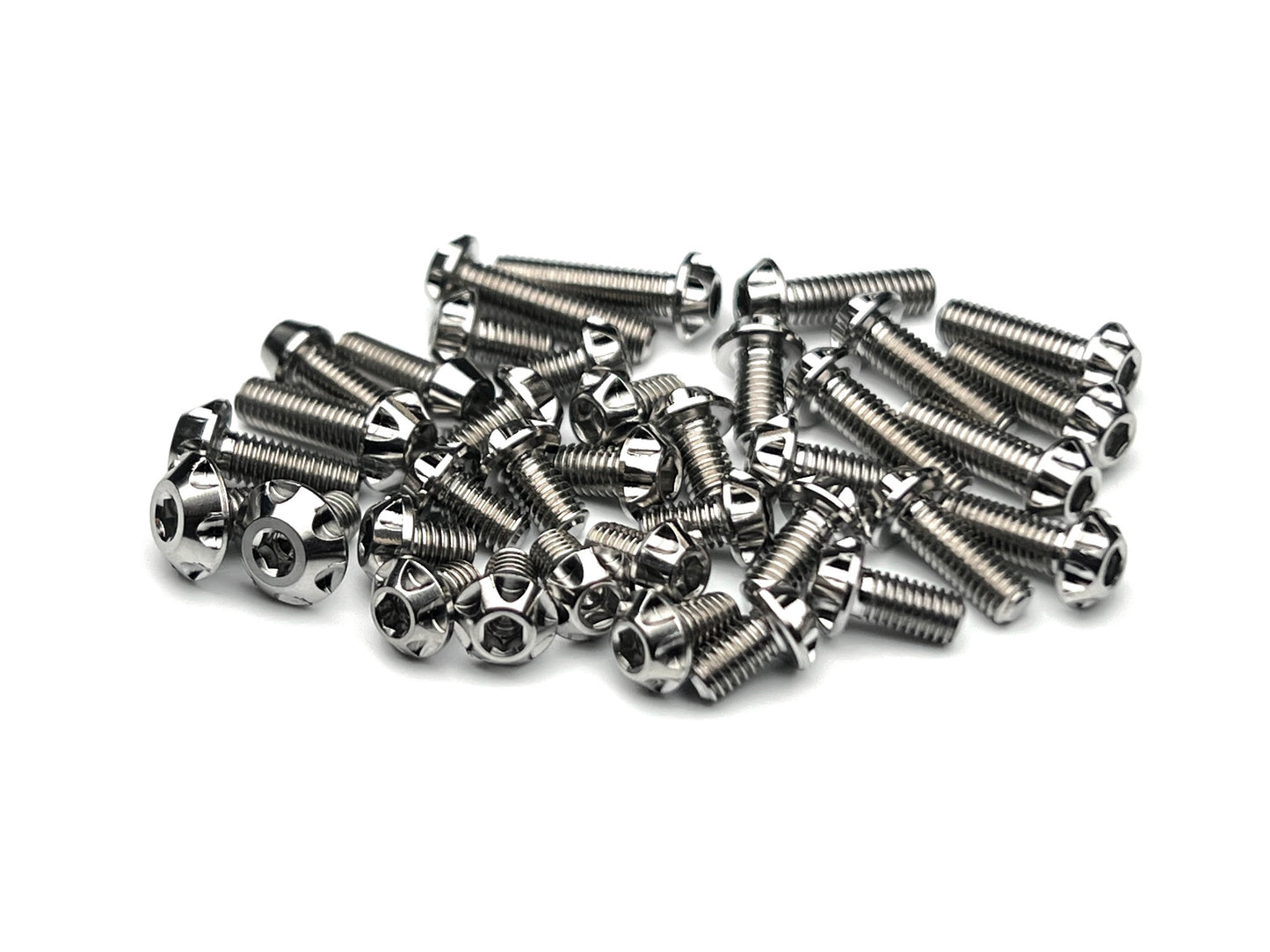 Sortafast Hexcix titanium topside screw kit for Awesomatix A12WC and A12X USA spec 12th scale chassis, 36-piece Grade 5 titanium hardware set.