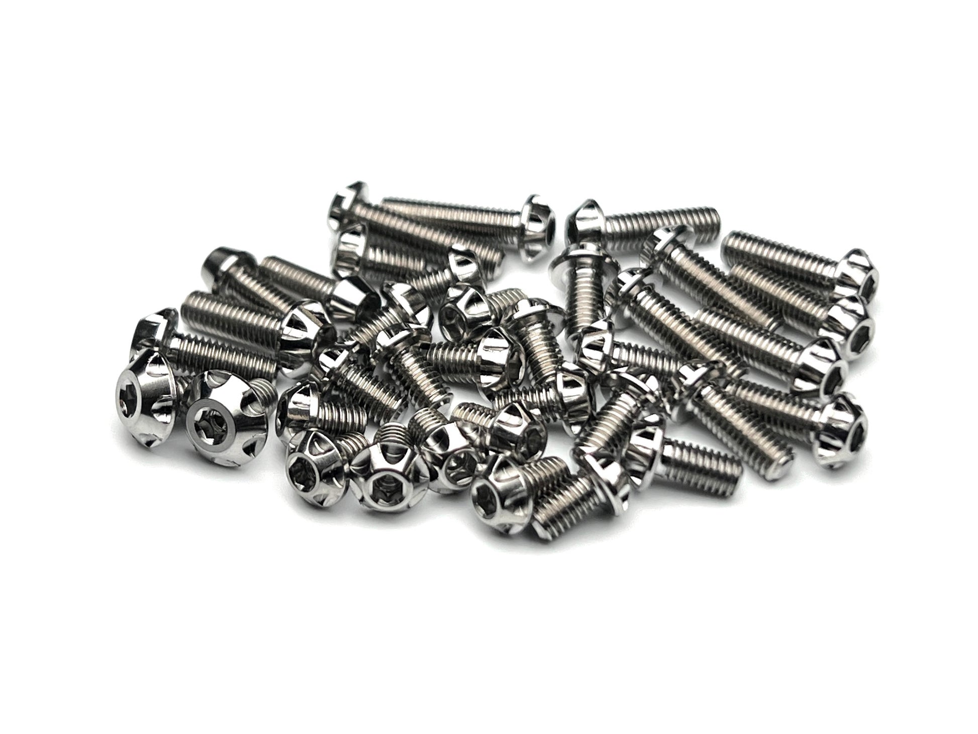 Sortafast Hexcix titanium topside screw kit for Awesomatix A12WC and A12X USA spec 12th scale chassis, 36-piece Grade 5 titanium hardware set.