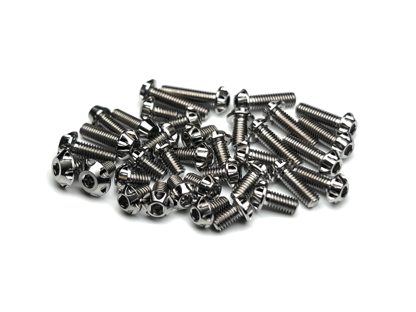 Sortafast Hexcix titanium topside screw kit for Awesomatix A12WC and A12X USA spec 12th scale chassis, 36-piece Grade 5 titanium hardware set.