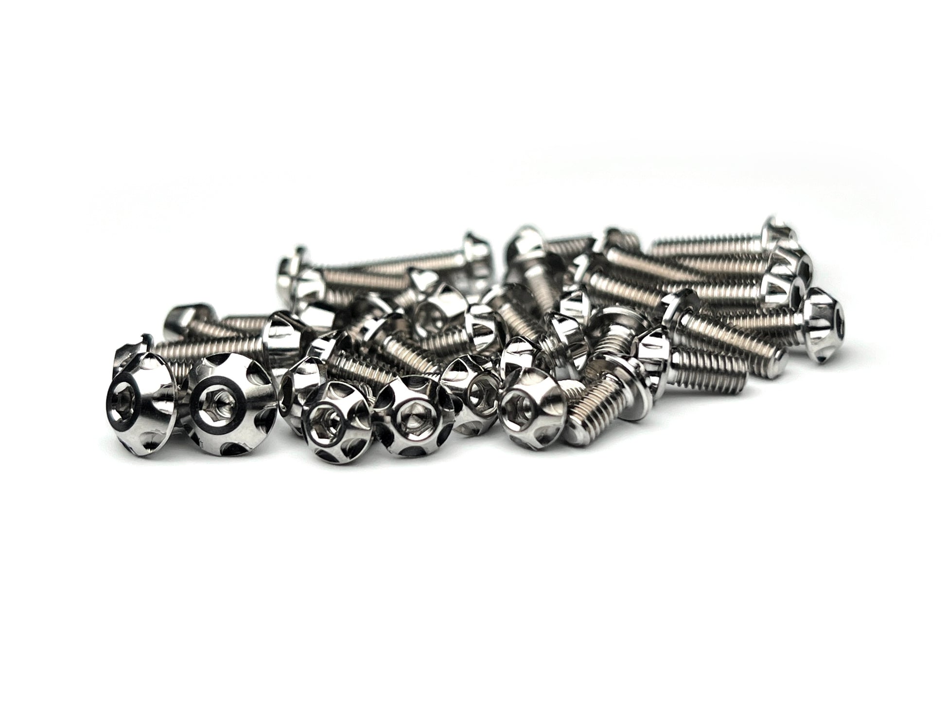 Sortafast Hexcix titanium topside screw kit for Awesomatix A12WC and A12X USA spec 12th scale chassis, 36-piece Grade 5 titanium hardware set.