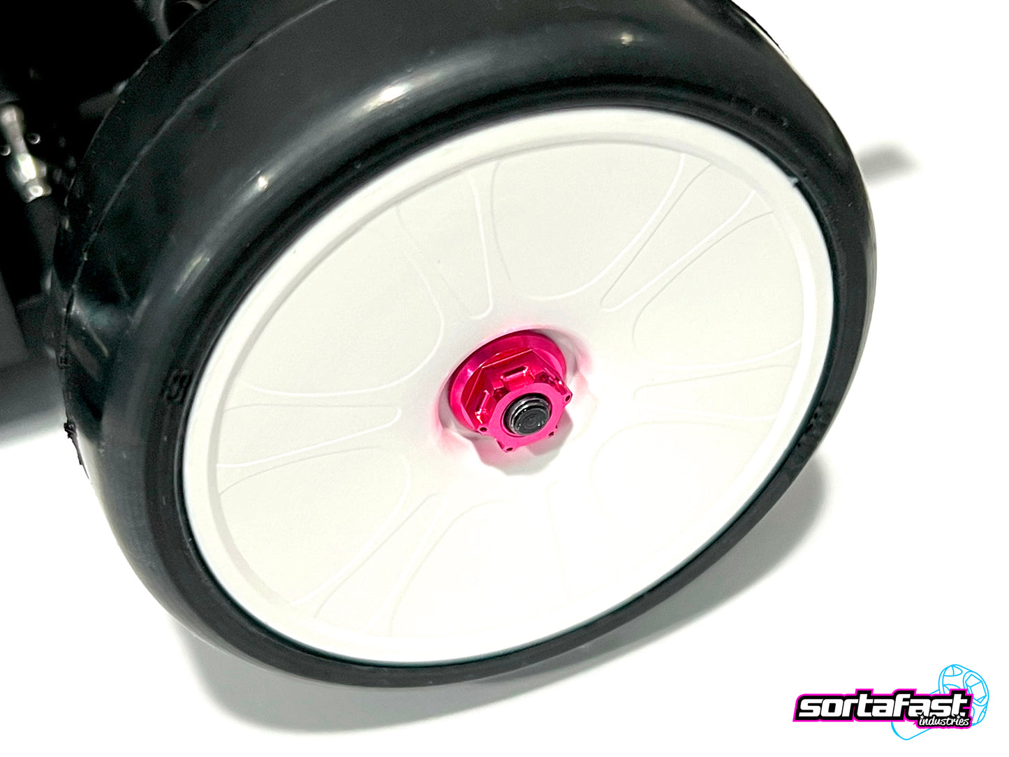 Sortafast Hexcix Aluminum Nuts - M4 flanged - Hot Pink