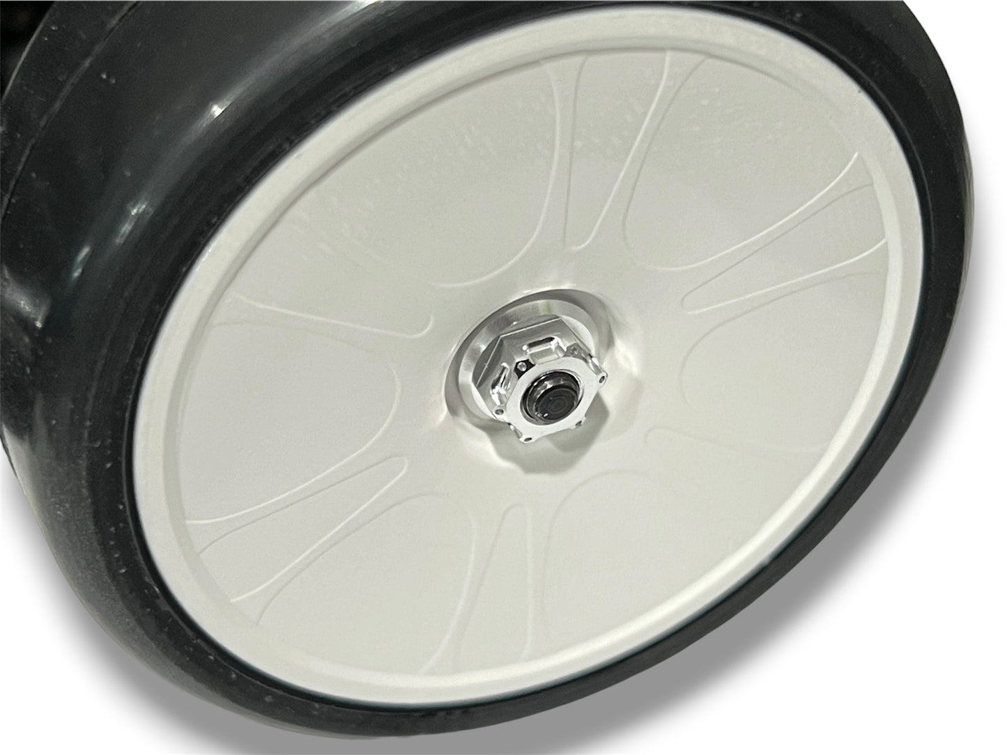 Sortafast M4 Hexcix flanged aluminum nuts in natural clear anodized finish shown installed on RC car