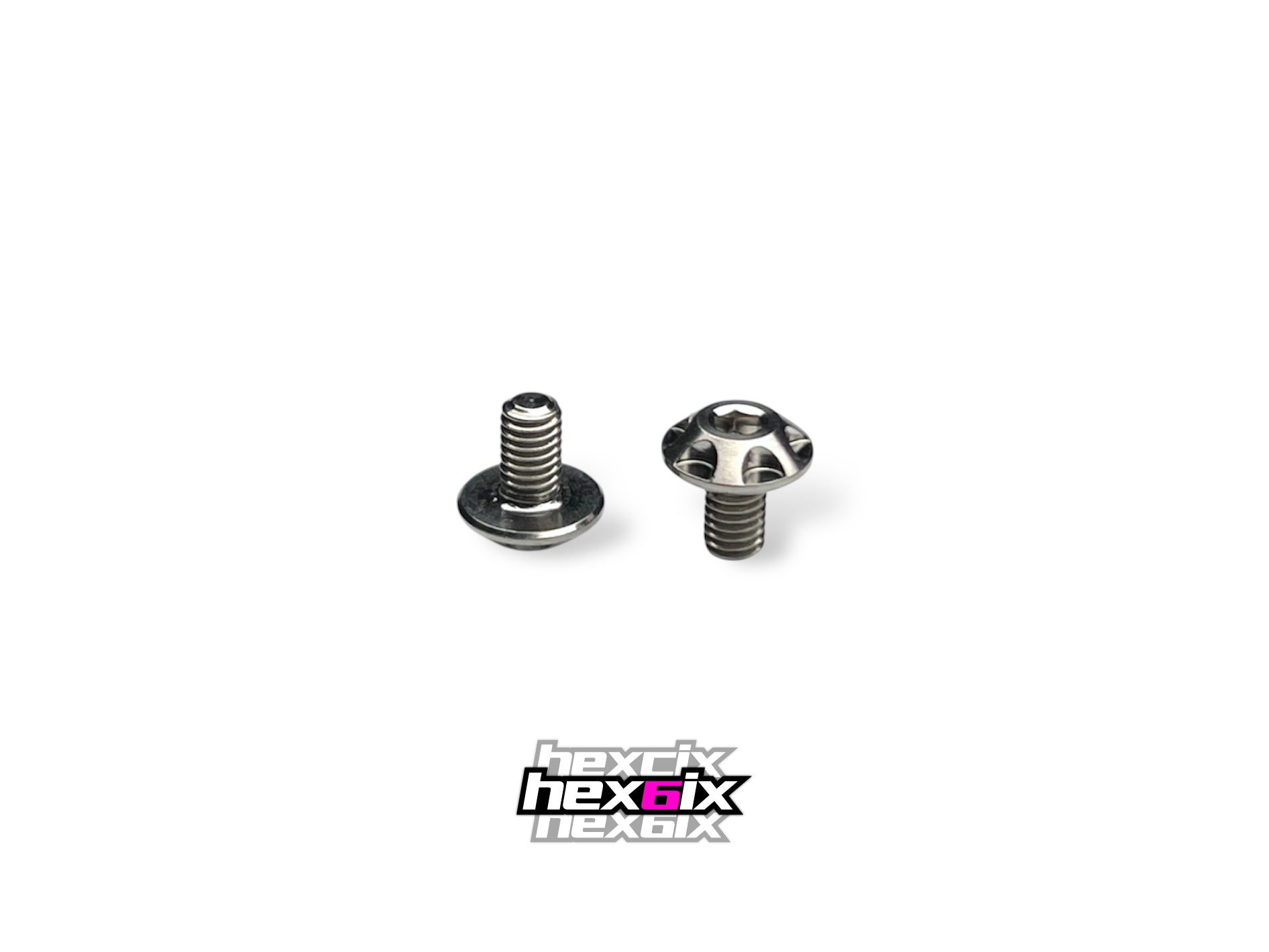 Sortafast Hexcix King Head M3 Titanium Screws – 2-pack shown on a white background