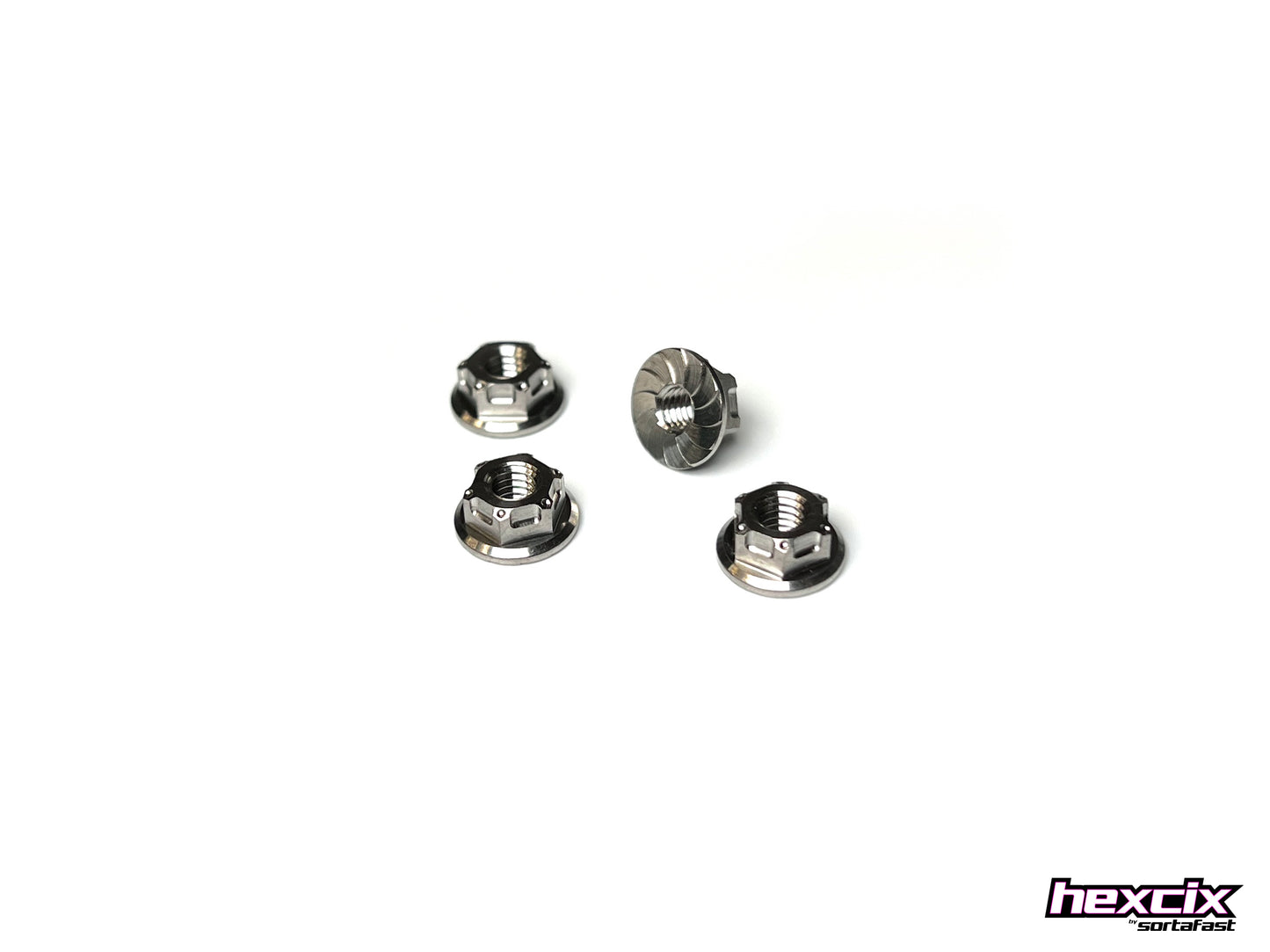 Hexcix M4 titanium nuts