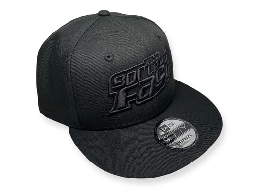 Side view of Sortafast "Jacked Up" Snapback Hat showing New Era 9FIFTY flat bill and structured fit.