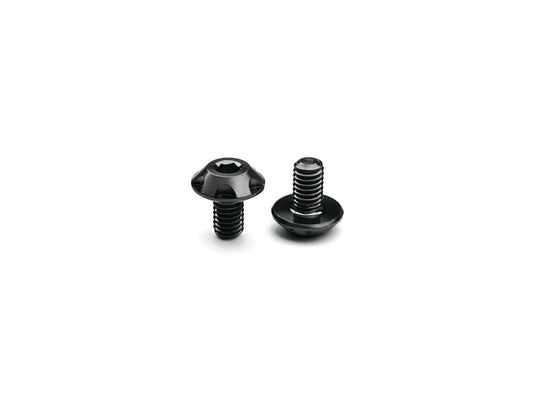 Sortafast Hexcix King Head M3 titanium screws in Stealth Black PVD finish with 7mm head, 2-pack.