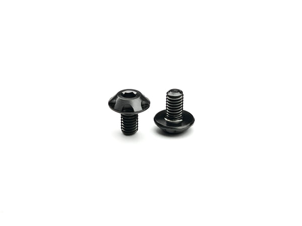 Sortafast Hexcix King Head M3 titanium screws in Stealth Black PVD finish with 7mm head, 2-pack.