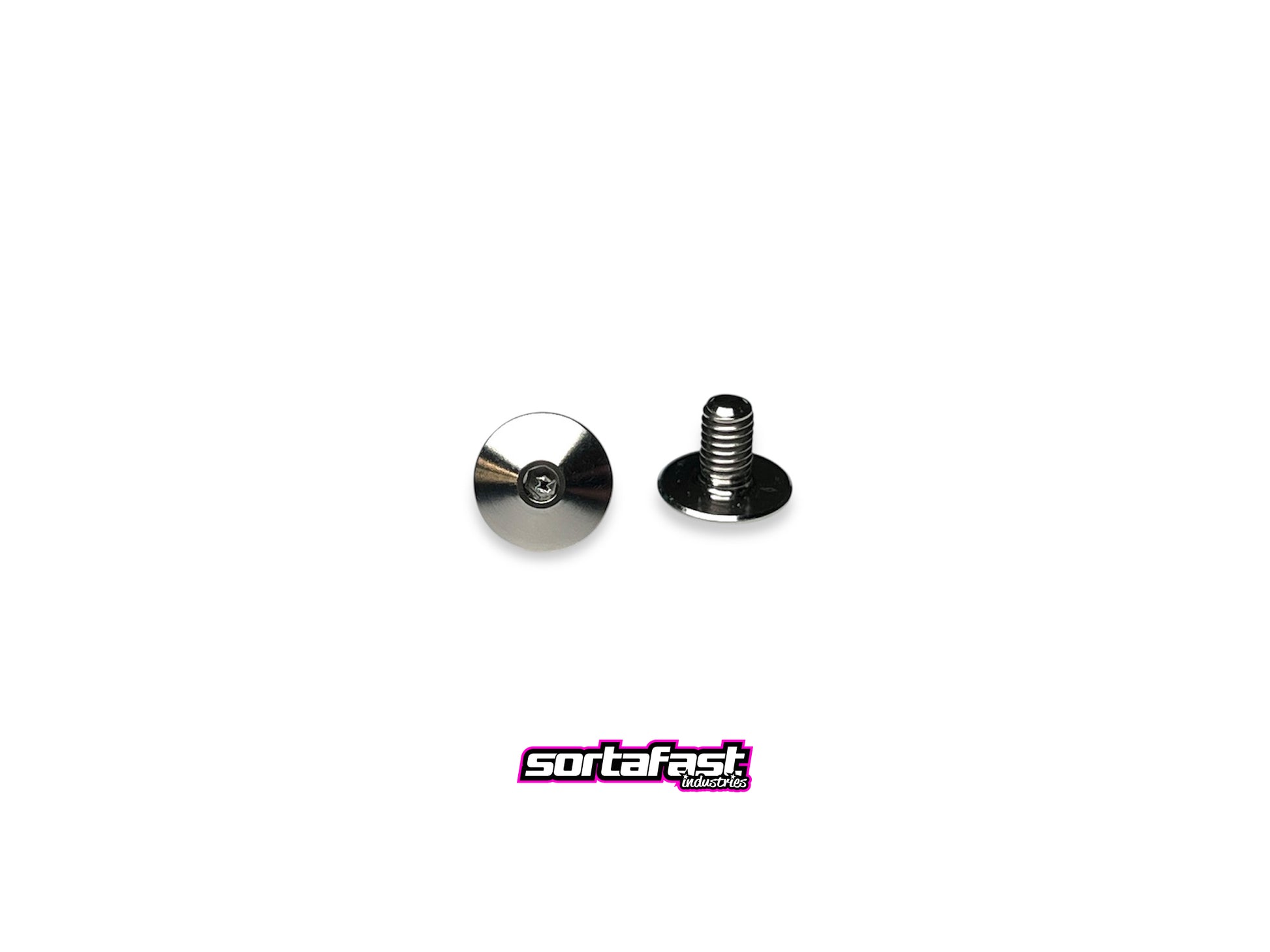Sortafast M3 Lowrider King Head titanium screws – 2-pack, shown on white background. Lightweight, low-profile RC hardware.