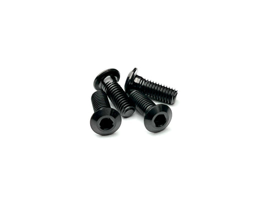Sortafast Lowrider M3 titanium button head screws in Stealth Black PVD finish with 1.0 mm low-profile head, 4-pack.