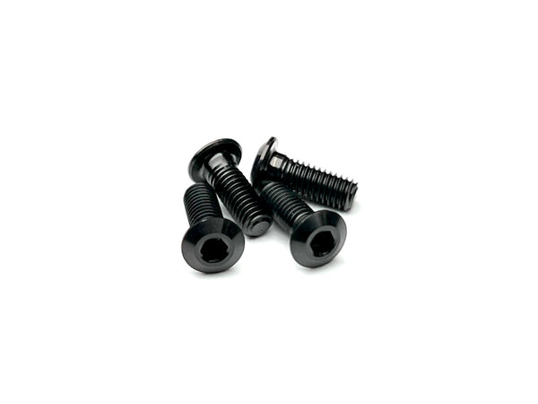 Sortafast Lowrider M3 titanium button head screws in Stealth Black PVD finish with 1.0 mm low-profile head, 4-pack.