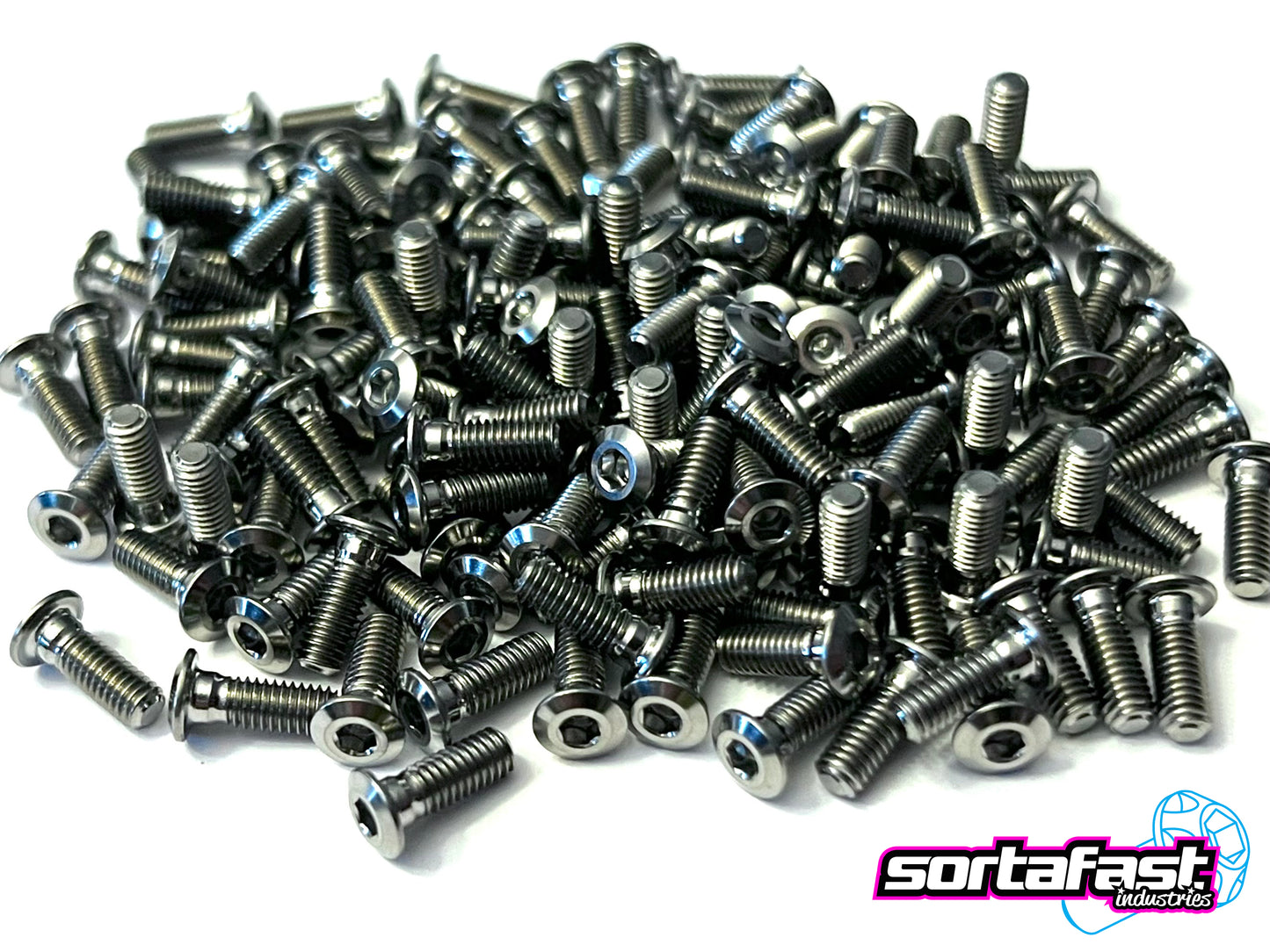 Sortafast Lowrider Titanium Screws - Low-Profile Button Head - 10pk (Metric)