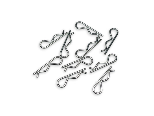 Large body clips - bright coated steel clips shown on a white background. 10-pcs for large scale RC cars