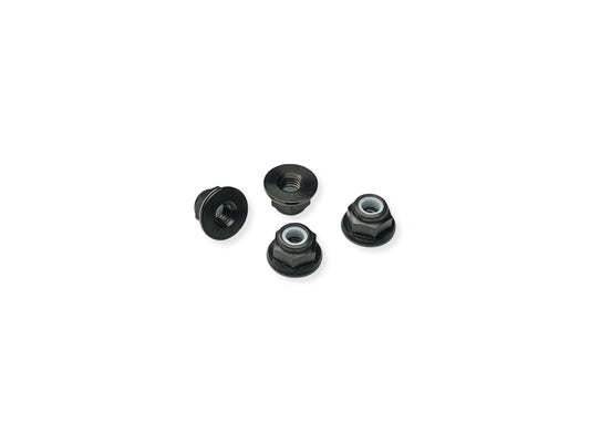 Black titanium M3 flanged locknuts - 4pc