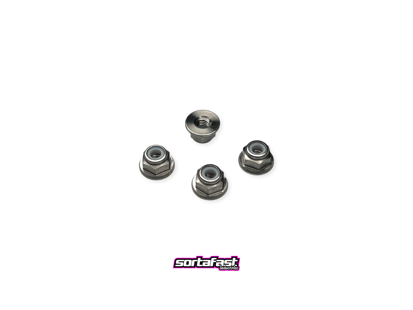 Sortafast Titanium Locknuts - M3 Flanged - Natural Finish (4pc)
