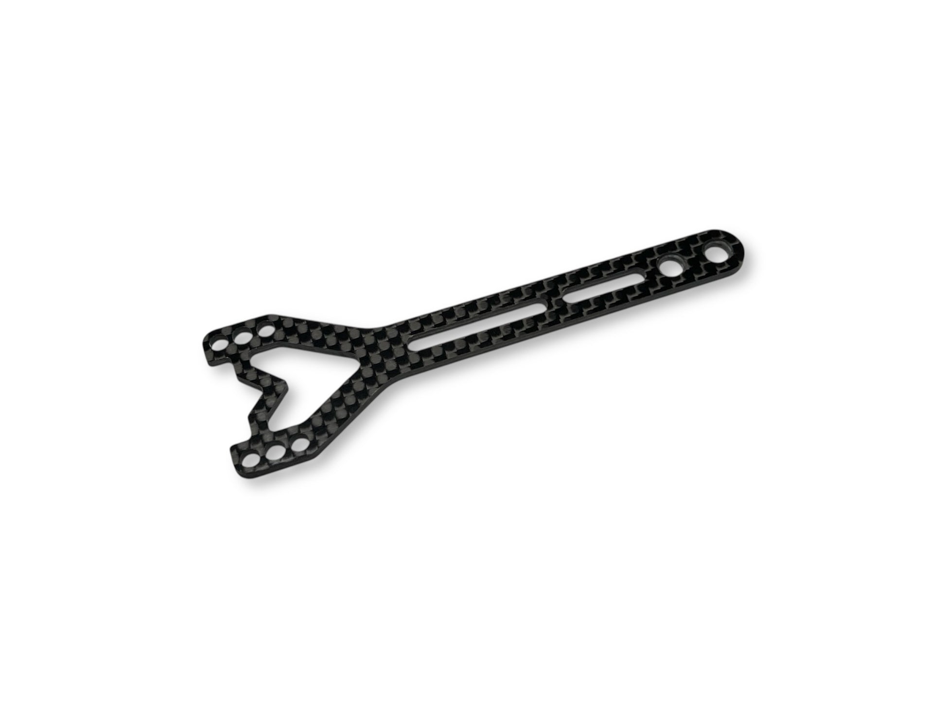Synergy Racing XRAY X4 ’26 Rear Top Deck – Hard V-Brace 1.5mm or 2.0mm carbon fiber design for XRAY X4 ’26 rear position, tunable center brace, made in the USA.