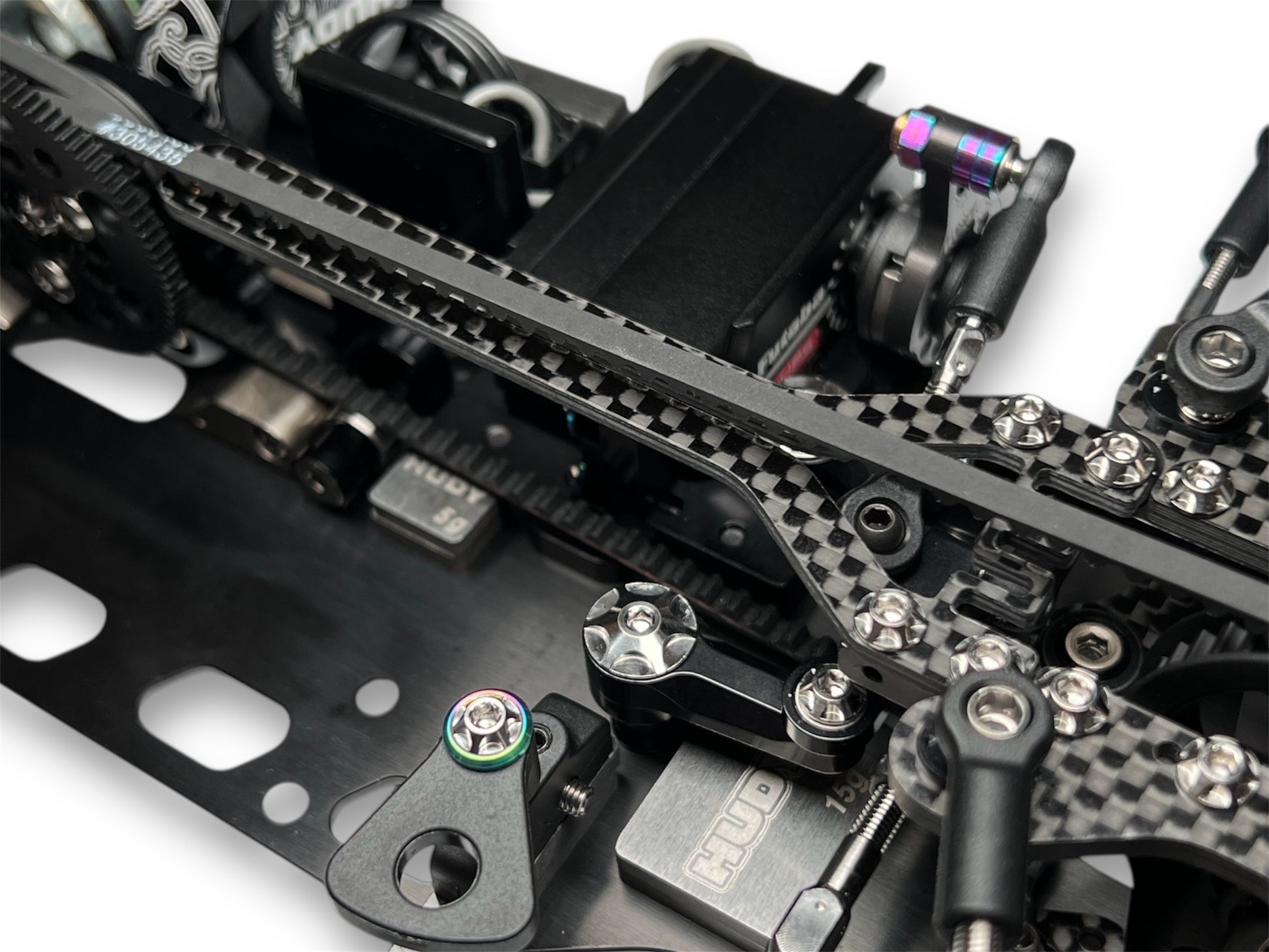 Synergy Racing XRAY X4 ’26 Front Top Deck – Xtra-Soft Squiggle carbon brace for front position, precision-cut 1.5mm or 2.0mm design, made in the USA.