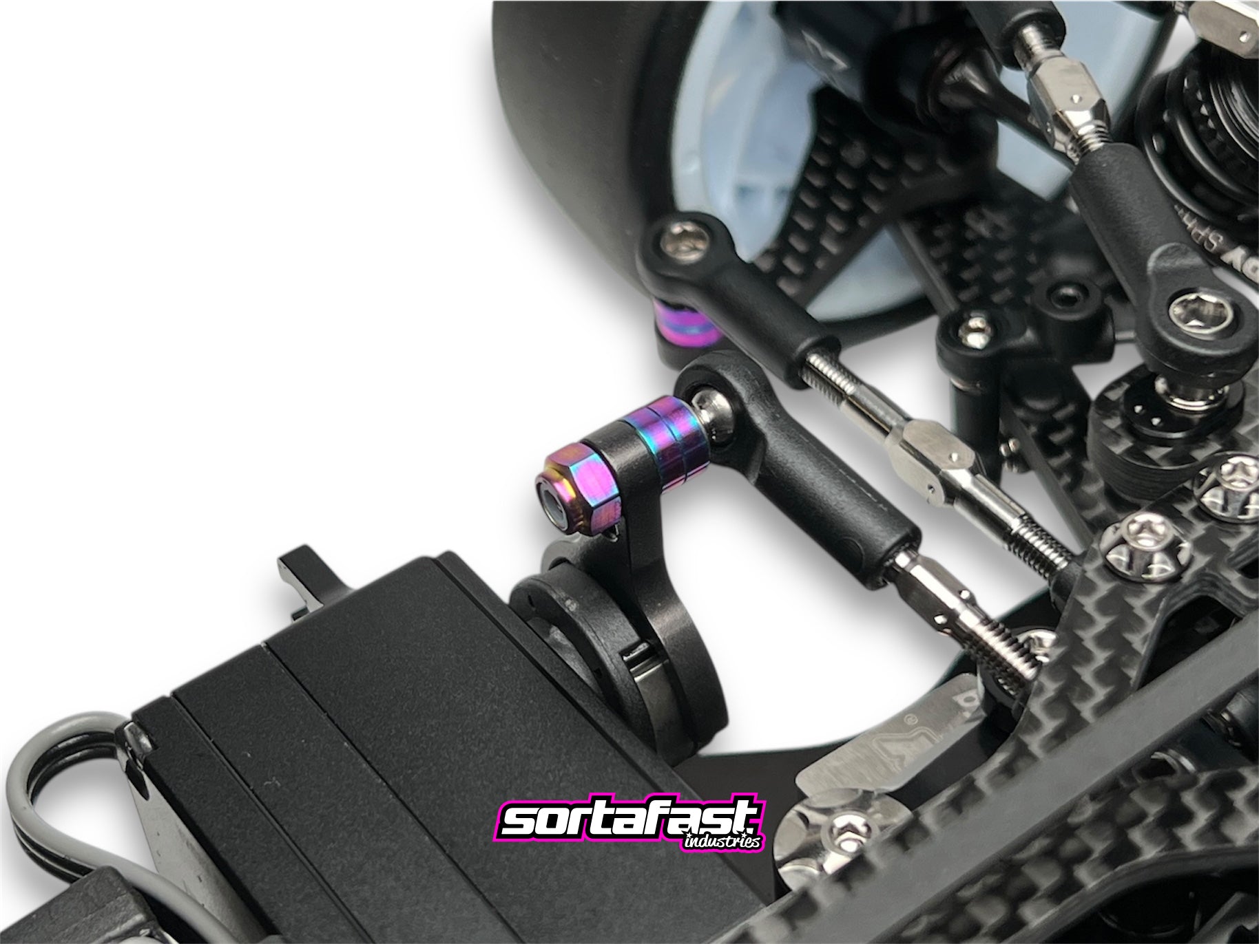 Sortafast M3 titanium shims – Grade 5 CNC machined precision spacers for repeatable geometry, accurate setup tuning, and race-ready durability in oil slick finish.