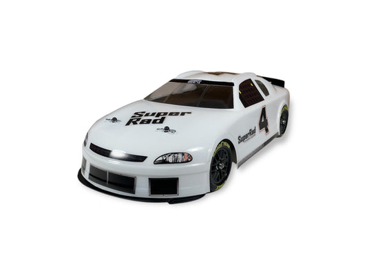 SuperRad SR-40 Stock car body for Losi NASCAR on white background