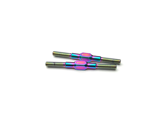 Sortafast M3 titanium turnbuckles with unique oil slick finish