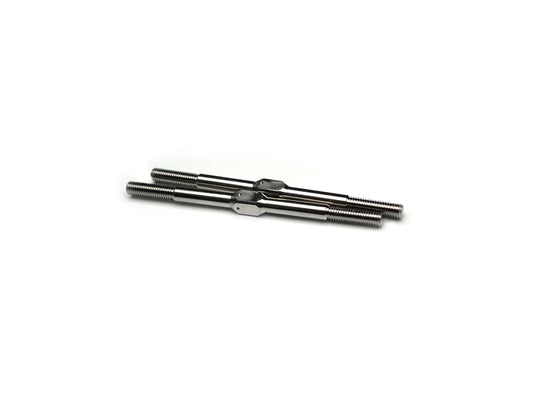 Sortafast 3x55mm titanium turnbuckles – 2-piece set, precision machined from Grade 5 titanium, shown on white background.