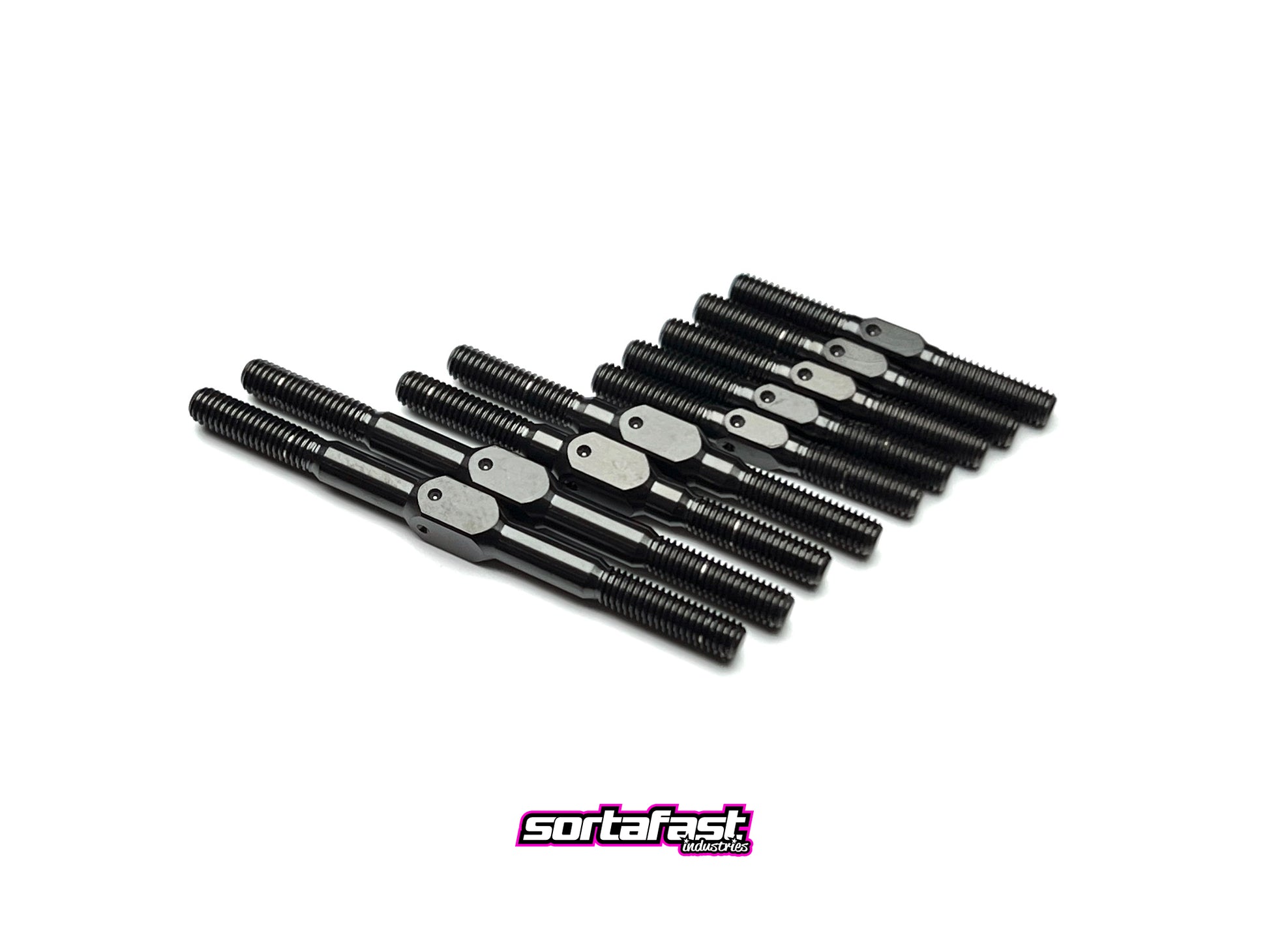 Sortafast stealth black titanium turnbuckle kit for Team Associated TC8 touring car.