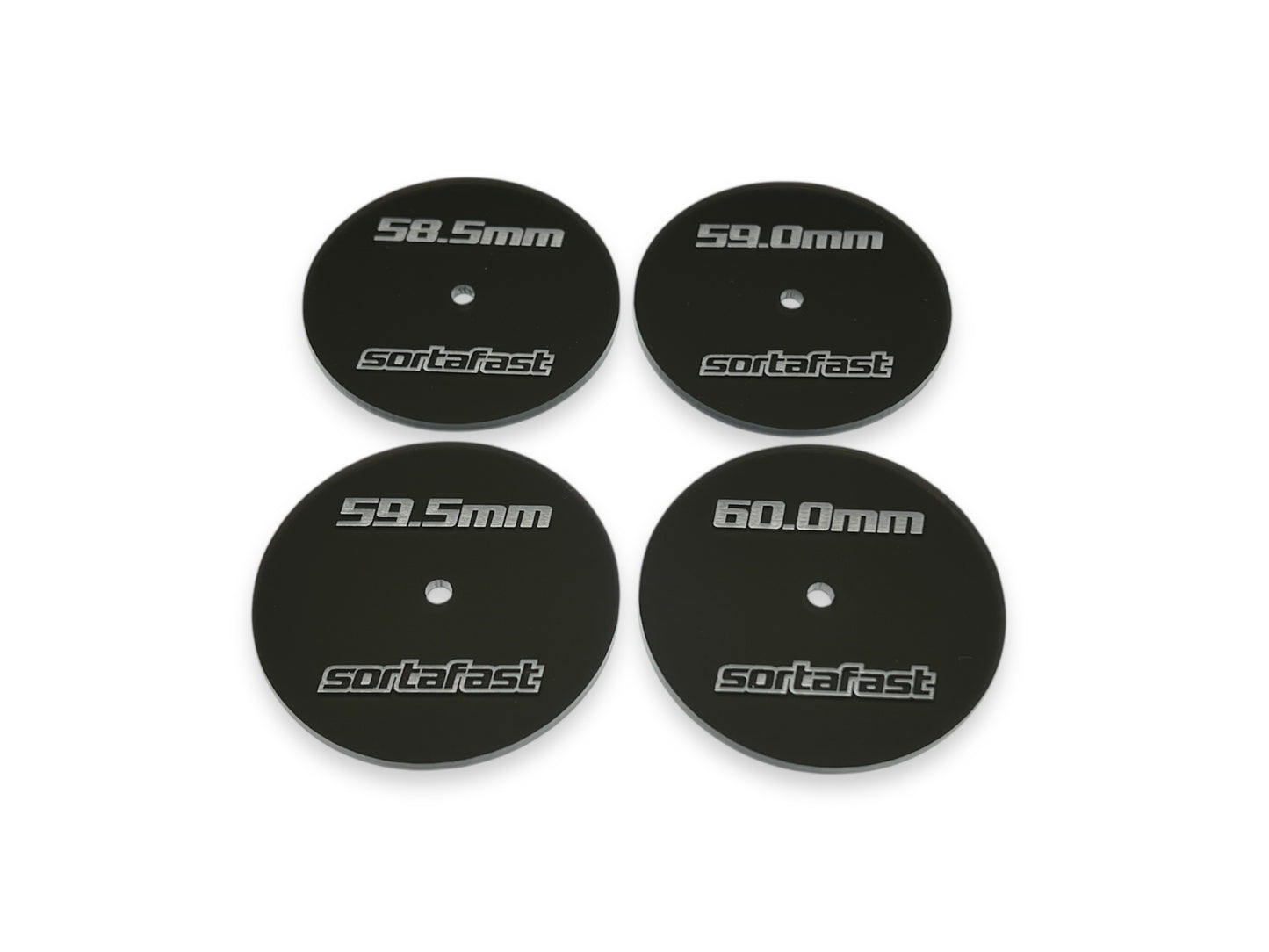 Sortafast Touring Car Glue Guides – 4 black acrylic templates - large size set