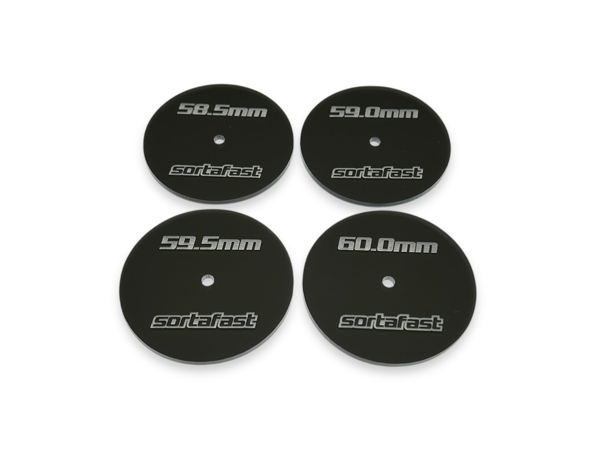 Sortafast Touring Car Glue Guides – 4 black acrylic templates - large size set