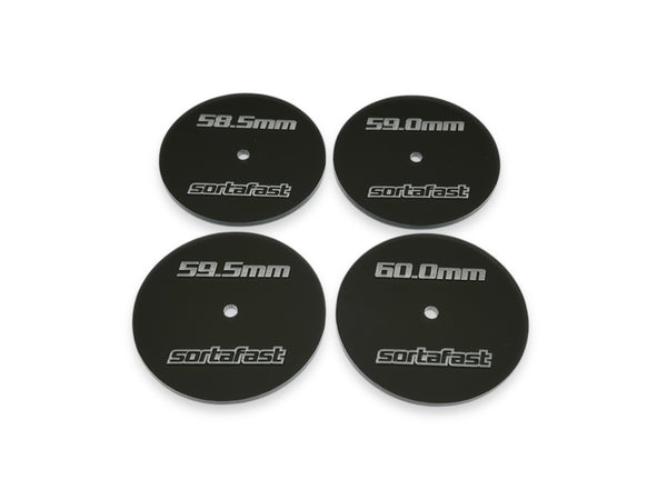 Sortafast Touring Car Glue Guides – 4 black acrylic templates - large size set