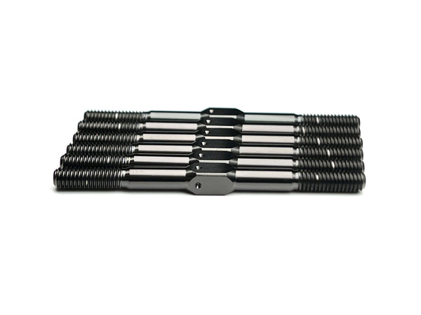 Sortafast black titanium turnbuckle kit - 6pc set for the Team Associated RC10B7.1 and B7 buggies.