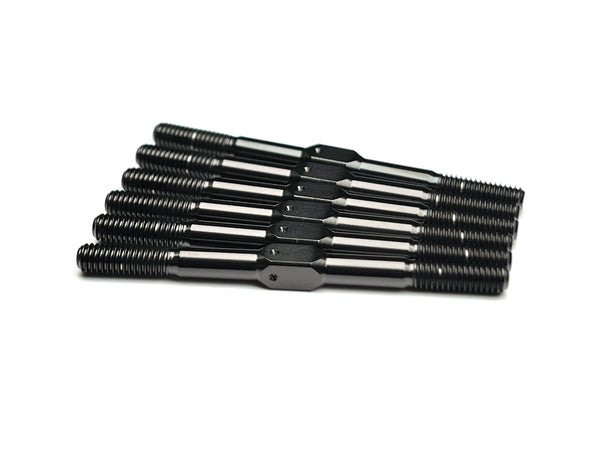 Sortafast black titanium turnbuckle kit - 6pc set for the Team Associated RC10B7 series and R1 Wurks R1B buggies