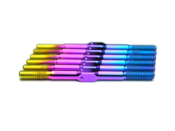 Sortafast titanium turnbuckle kit - 6pc set for the Team Associated RC10B7 and B7.1 Buggies - Hyper Berry multi-color finish